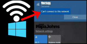 can't connect to this network